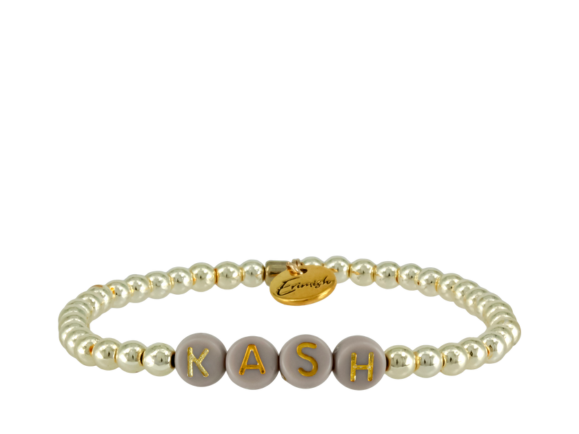 Pearl Custom Name Bracelet (Gold)