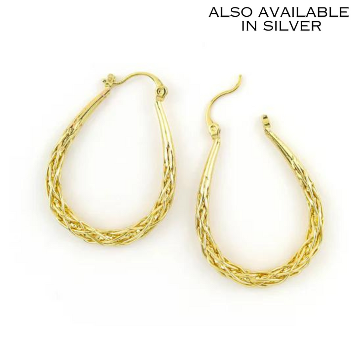 Basketweave Hoop Earrings