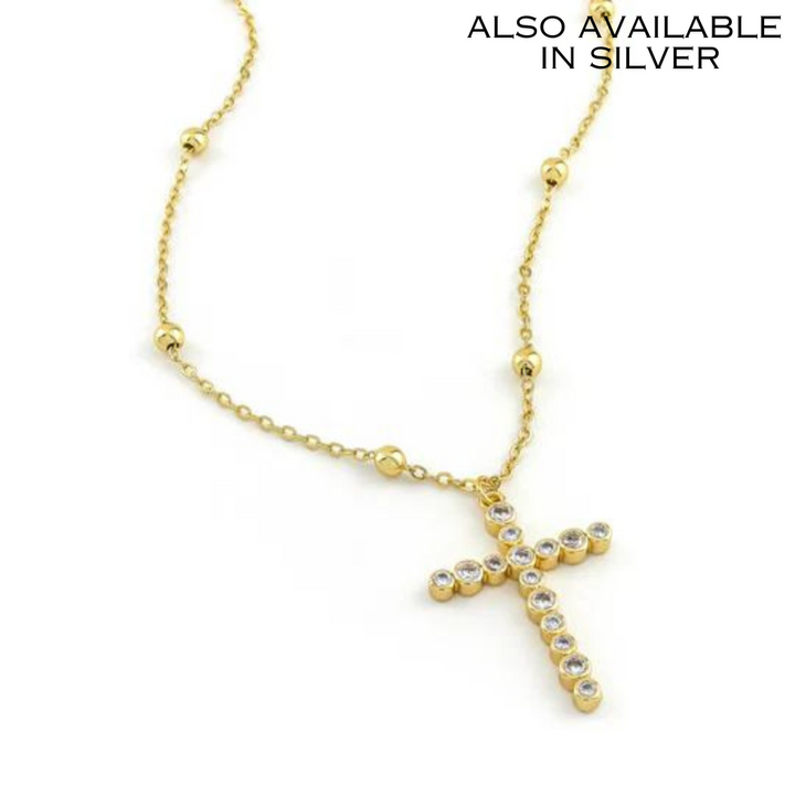 Bezel Cross Necklace