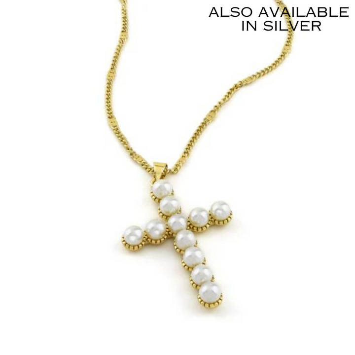 Pearl Cross Necklace