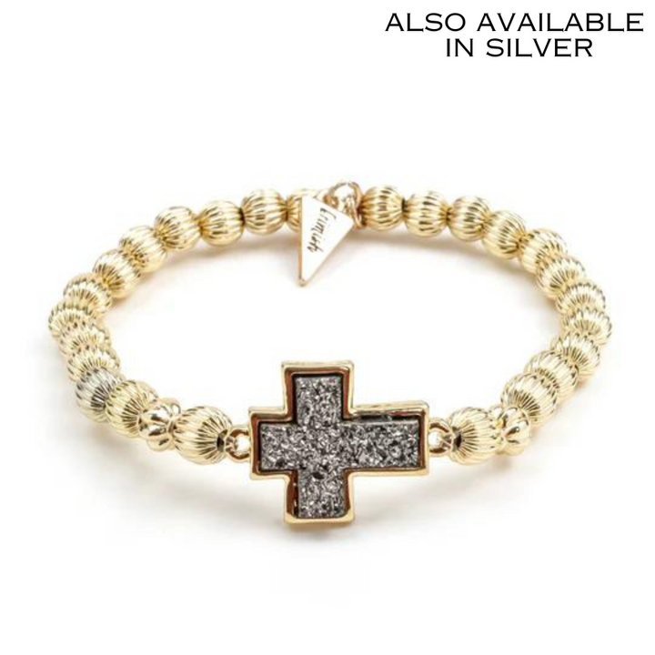 Druzy Cross Bracelet