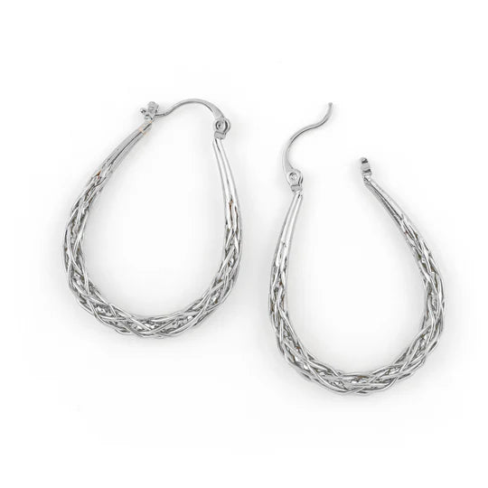 Basketweave Hoop Earrings