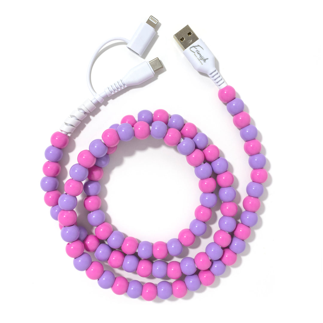 Beaded Phone Charger Cotton Candy