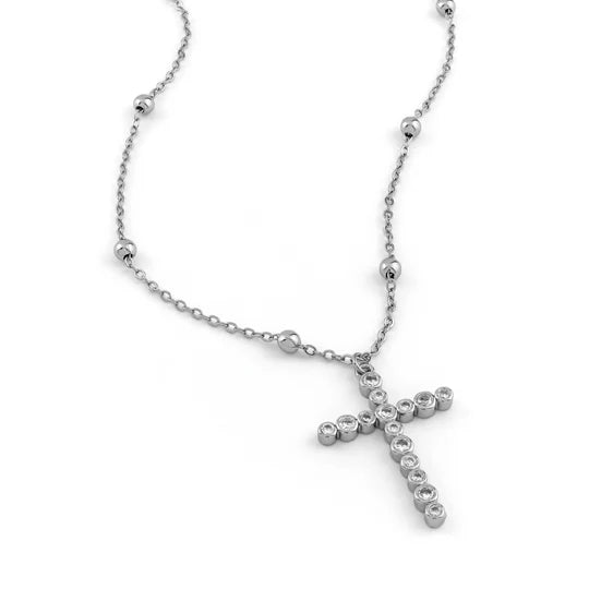 Bezel Cross Necklace