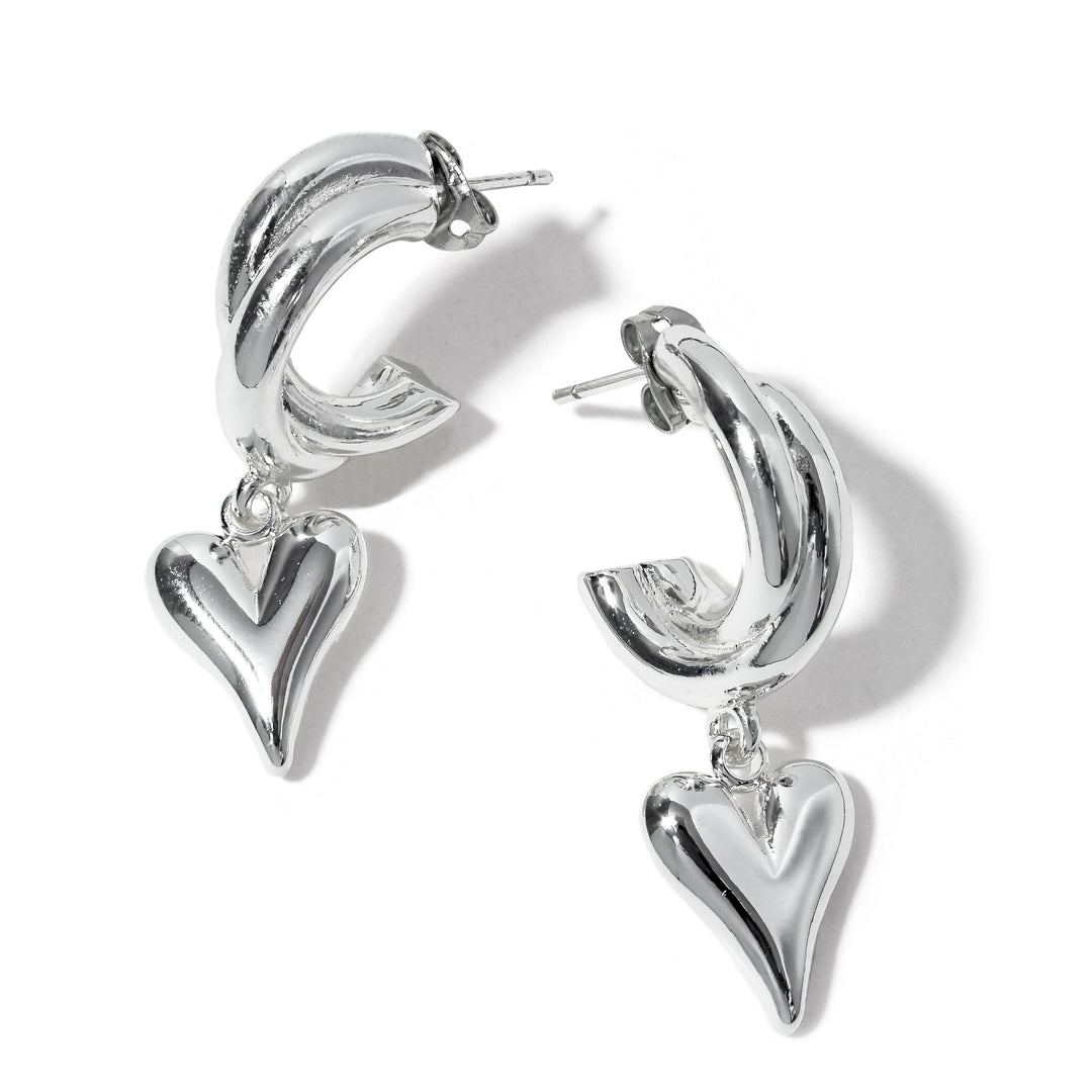 Double Hoop Heart Earring