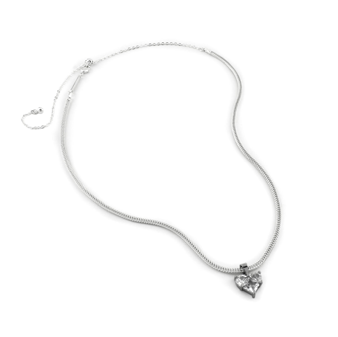 Eva Heart Necklace Silver