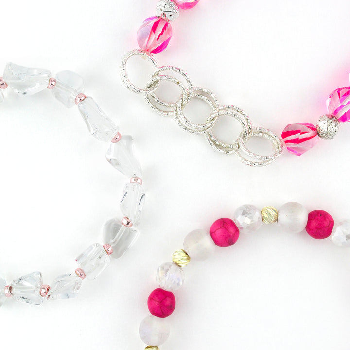 Plus Size Throwback Starter Stack Pink/Silver