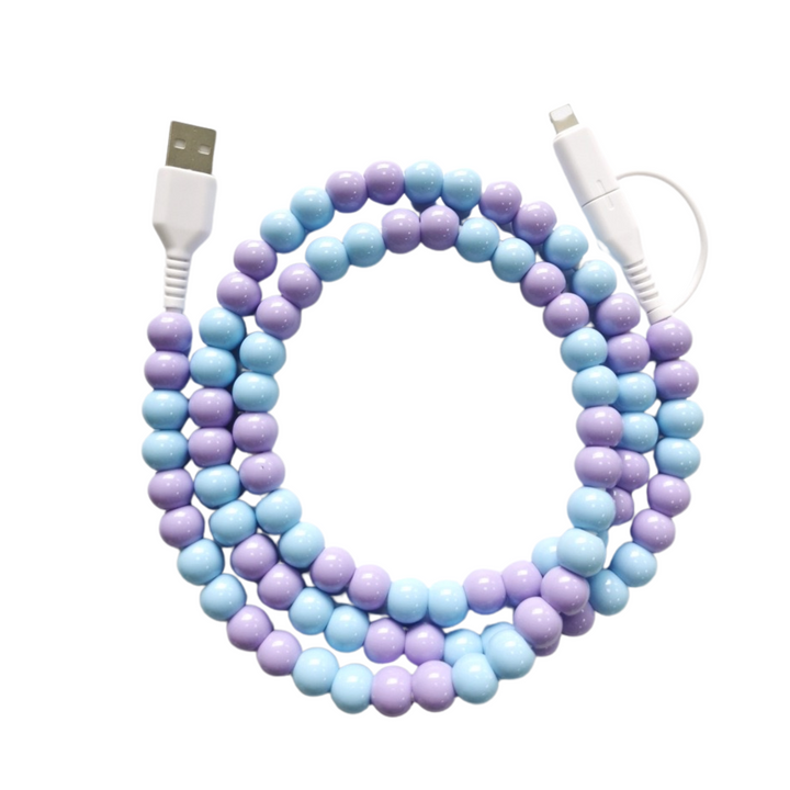 Beaded Phone Charger Purple