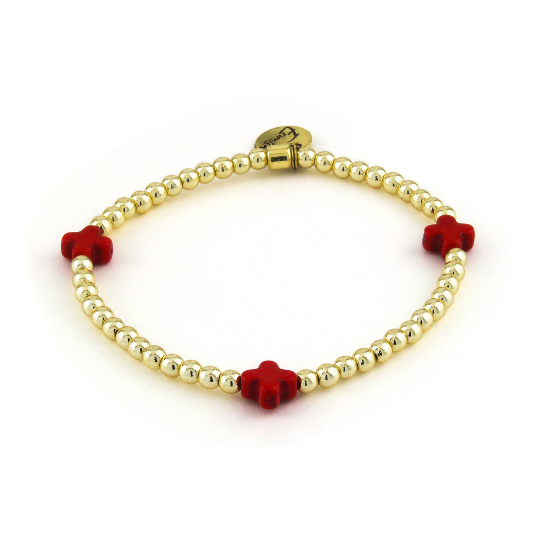 Mini Cross Bracelet Red