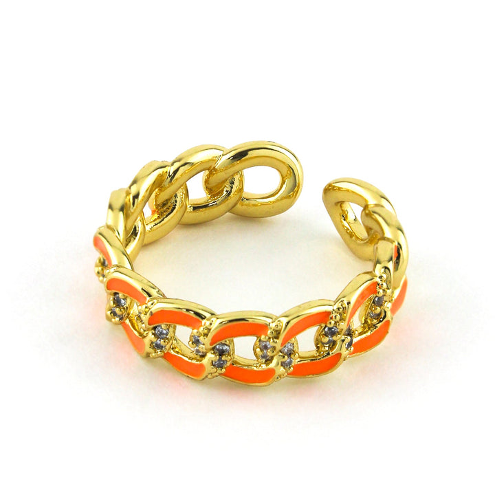 Neon Chain Ring Orange