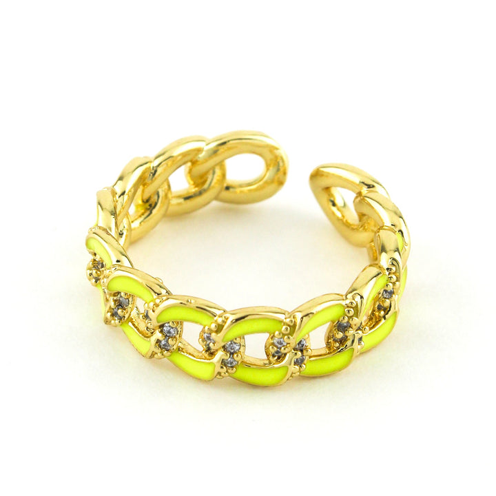 Neon Chain Ring Yellow