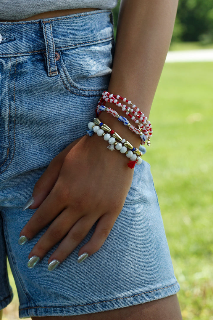 Shredder Red & White Bracelet