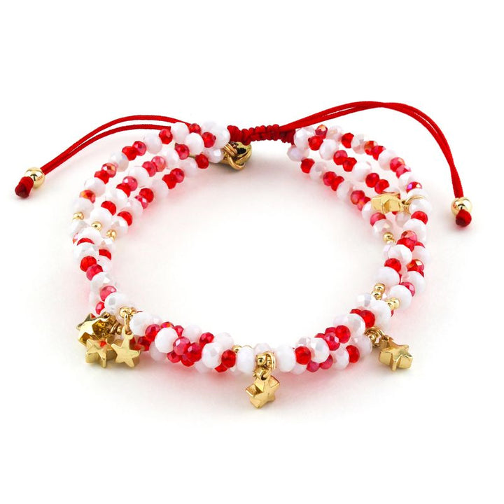 Shredder Red & White Bracelet