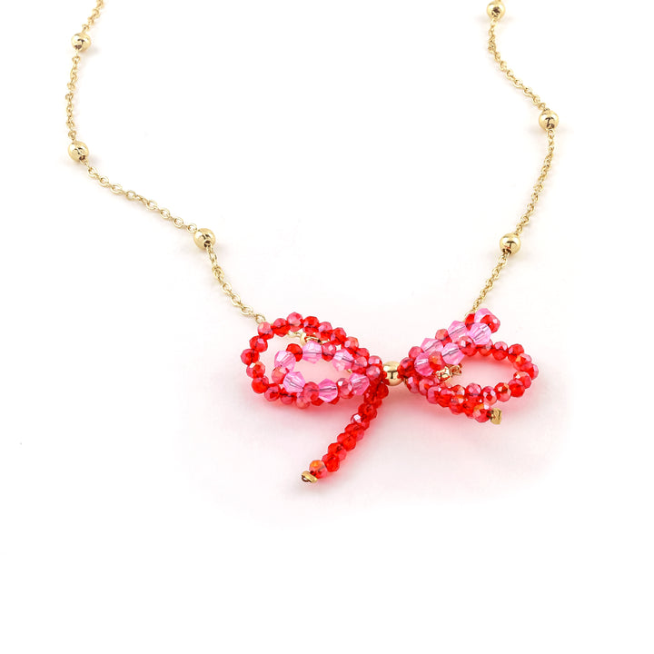 Beaded Bow Necklace