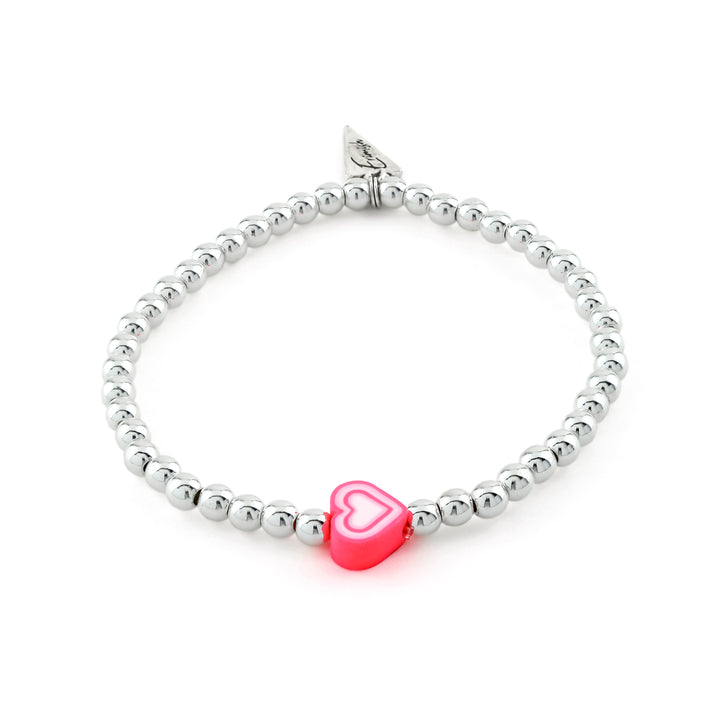 Heart Bracelet Hot Pink