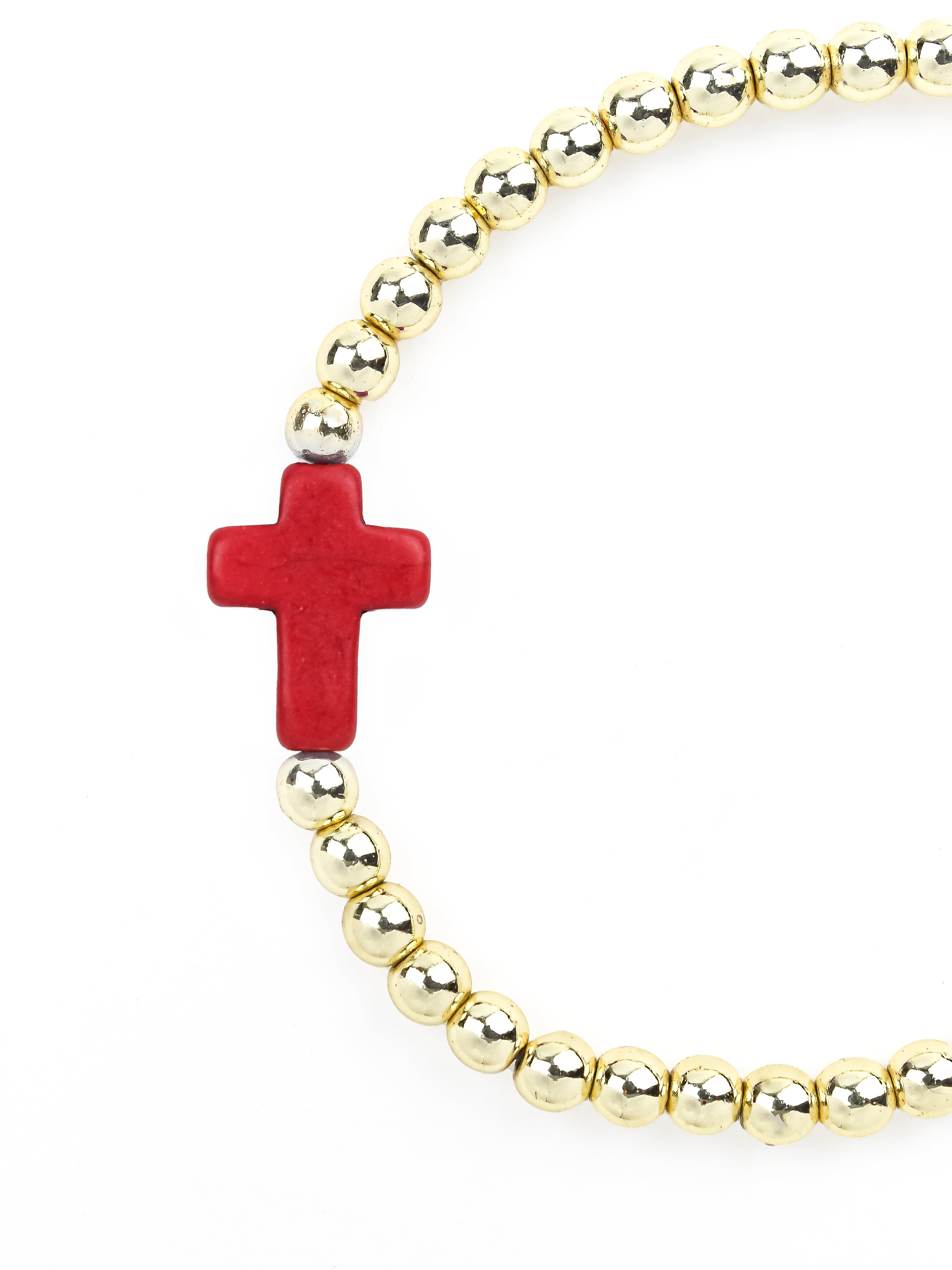 Layered Bracelet - Cross Bracelet- Beaded Bracelet